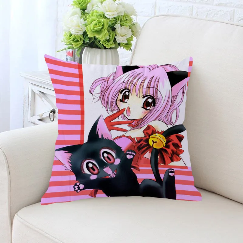 

Tokyo Mew Mew Pillow Cover Decorative Square Zippered Two Side Pillowcase 35x35cm,40x40cm,45x45cm,60x60cm More Size