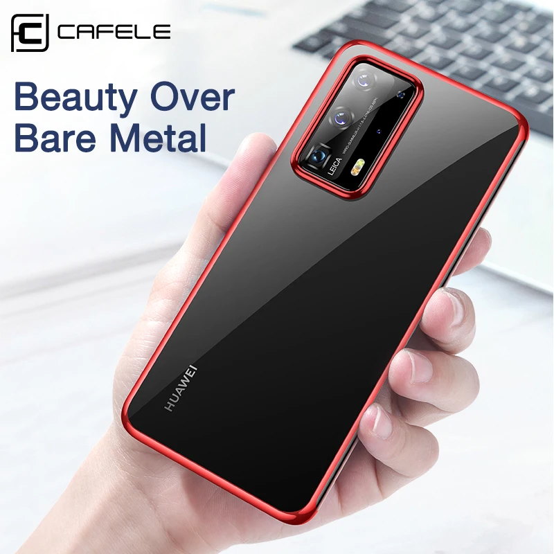 Cafele роскошный силиконовый чехол для телефона Huawei P40 Pro противоударный прозрачный