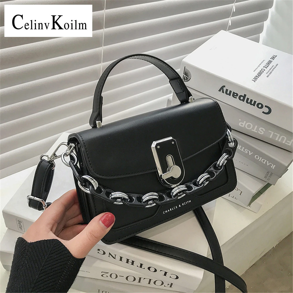 

CELINV KOLIM Women's Handbags Novelties For Women Solid Small PU Leather Crossbody Bags 2020 Chain Designer Lady Travel bags