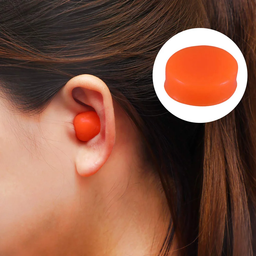 

4 Box/12 Pair of Soft Silicone Swimming Ear Plugs Ergonomic Underwater Waterproof Diving Earplugs for Adults Children (Orange, B