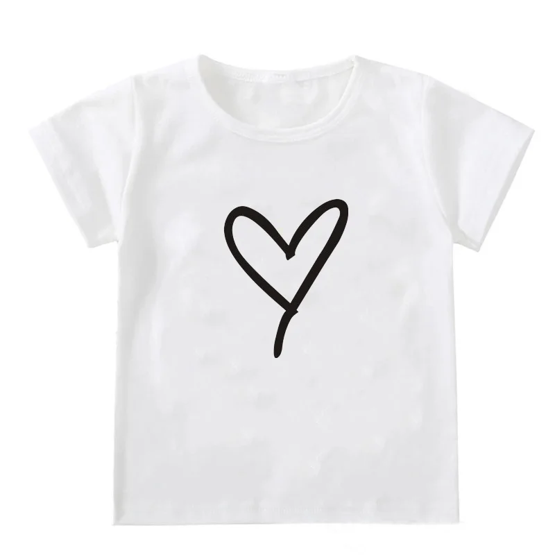 Фото 1PC Fashion Mommy and Me Heart Print Matching Tshirt Mom Daughter Dad and Son Family Look Clothes T Shirt Mother's Day Gift №5