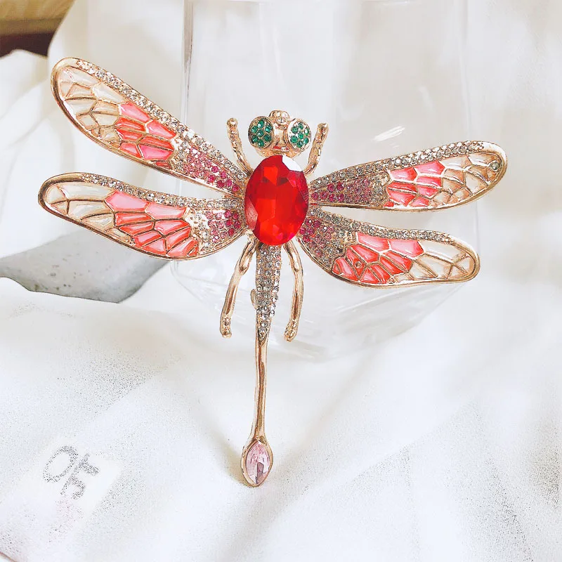 

Dragonfly rhinestone big brooch new insect exaggerated brooch fashion cardigan shawl personality high-end corsage N11