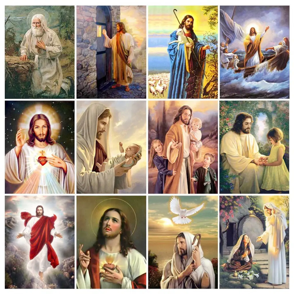 

New 5D Diamond Painting Religious Mary Jesus Christmas Embroidery Rhinestone Cross Stitch Gift Home Office Decor Factory Direct