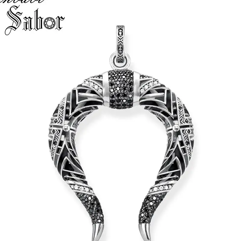 Кулон с рогами дракона серебряный цвет для мужчин ювелирные изделия мода Rebel