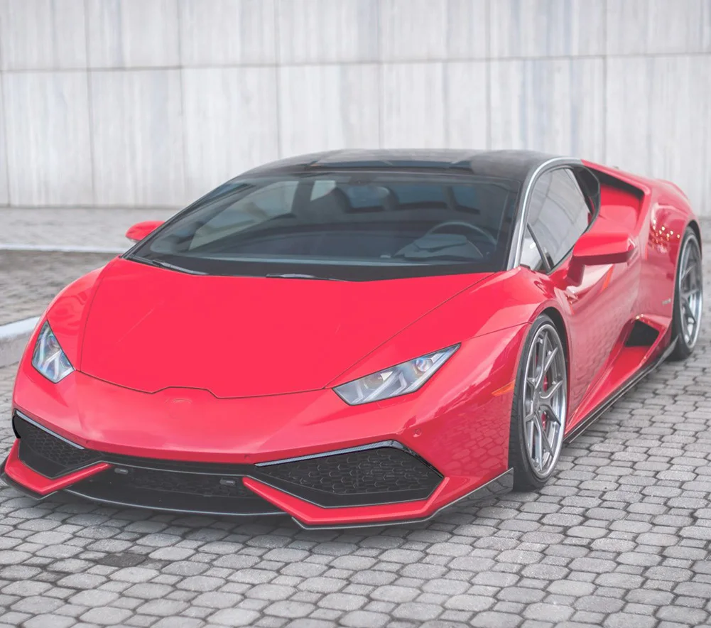 

Передние разветвители для автомобилей из углеродного волокна, фартук с губами, чехол для Lamborghini Huracan LP600 LP610 Coupe 2 Door 2014-2017