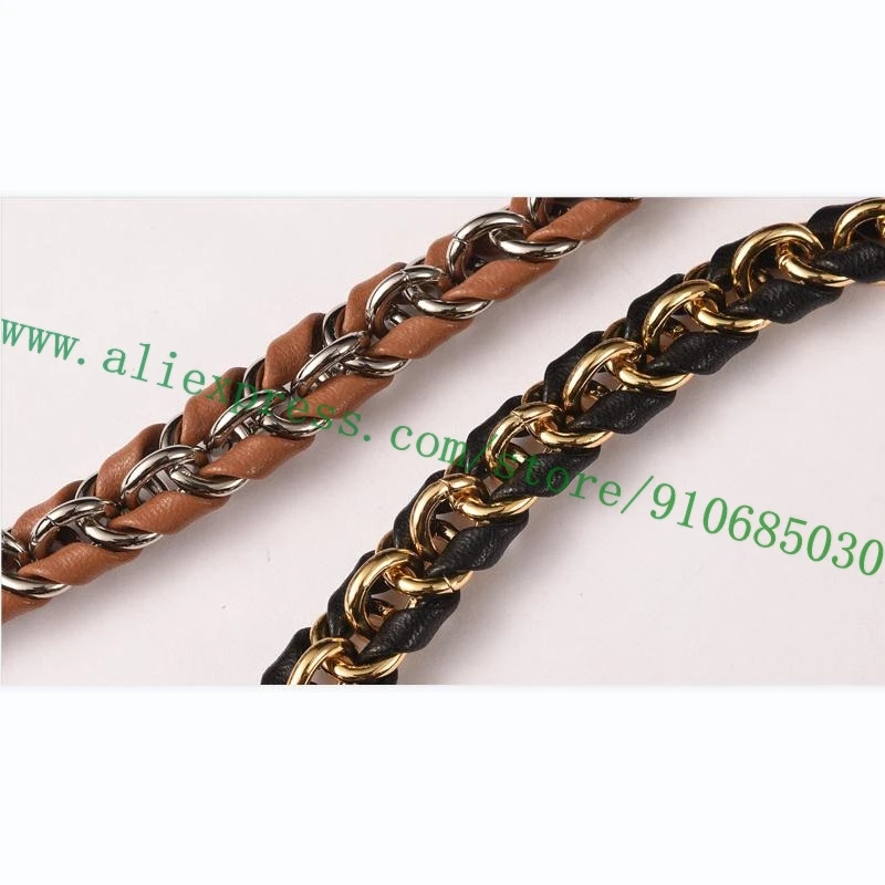 Плетеный ремень на плечо из кожи и цепи для Дизайнерской женской сумочки под