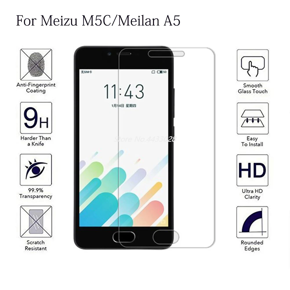 Полное покрытие закаленное стекло мобильный телефон для Meizu Meilan A5 полное Защита