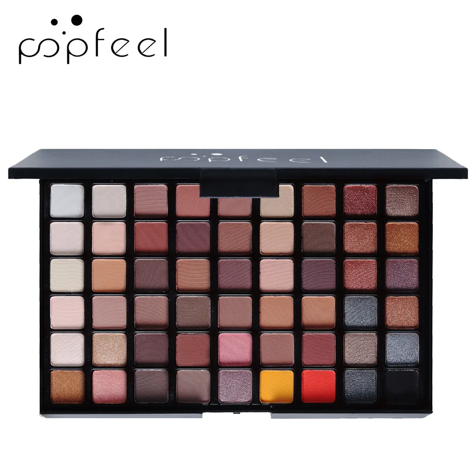 POPFEEL, 80 цветов, макияж для глаз, Мерцающая матовая палитра теней для век, водостойкая, Профессиональная Красота, тени для век, косметика, макияж, палитра - Цвет: 54 colors 01