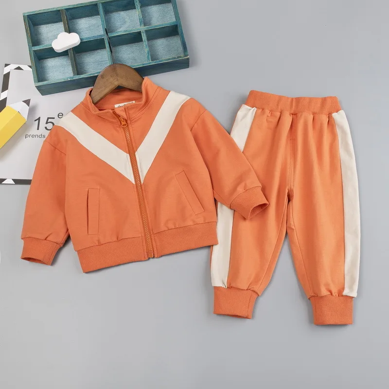 XYF193207 Orange Коллекция года, Осенняя детская одежда костюмы для малышей Одежда для маленьких мальчиков и девочек куртка для малышей, штаны 2 шт./компл., детский спортивный костюм, спортивные костюмы - Цвет: XYF193207 Orange