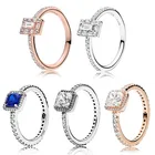 Оригинальное светящееся изящное кольцо со стразами, серебряное кольцо Pandora DIY