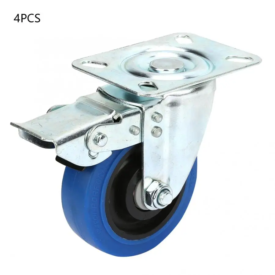 4 шт./компл. дюймовые колесики с резиновым подшипником для тележки