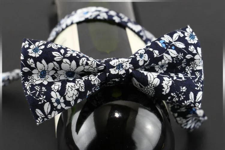 Мужской галстук-бабочка хлопок модный роза цветочный принт Свадебные вечеринки