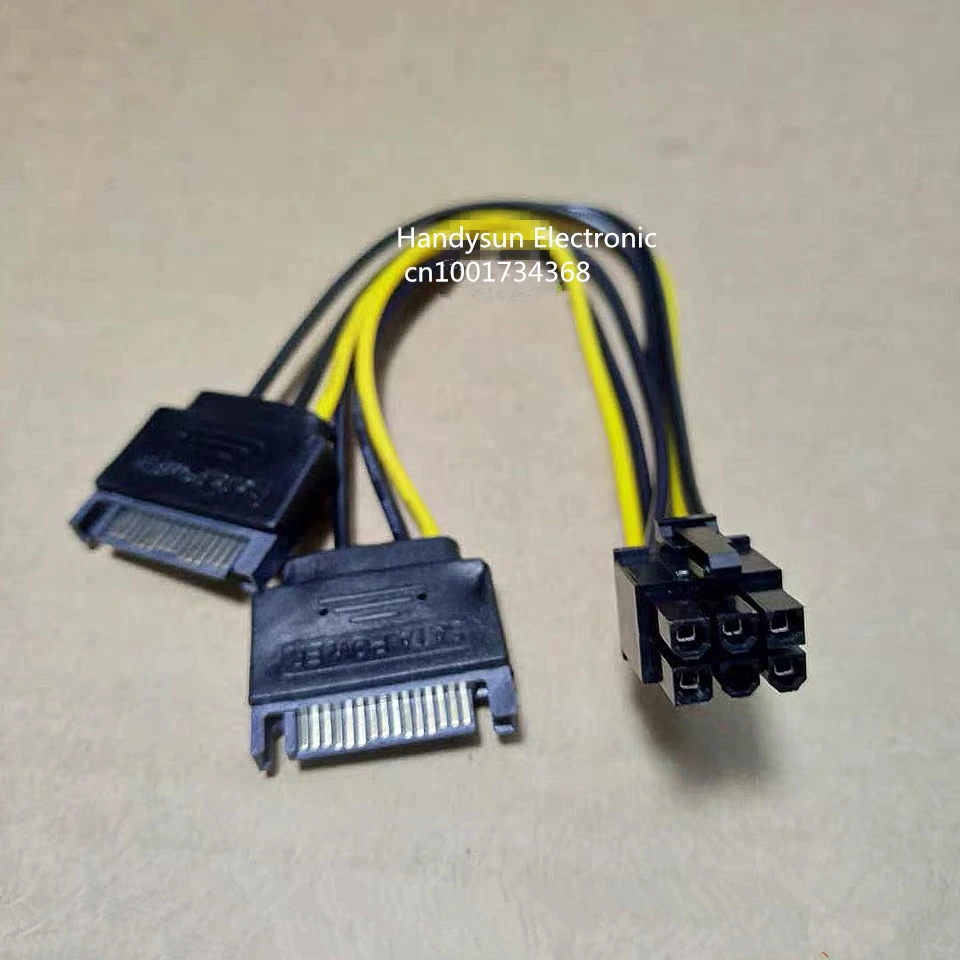 SATA двойная 15Pin M к видеокарте PCI-e PCIE 6 Pin F видеокарта кабель питания 6pin Sata Y