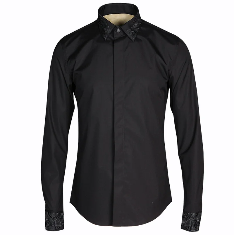 Рубашка с воротником в китайском стиле мужская модная рубашка одежда харадзюку