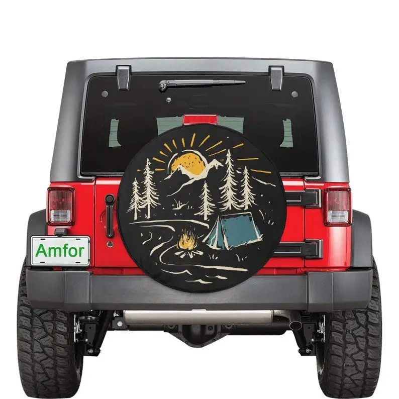 Чехол на шину для автомобиля Sunset Mountain Jeep чехол запасное колесо походные горы