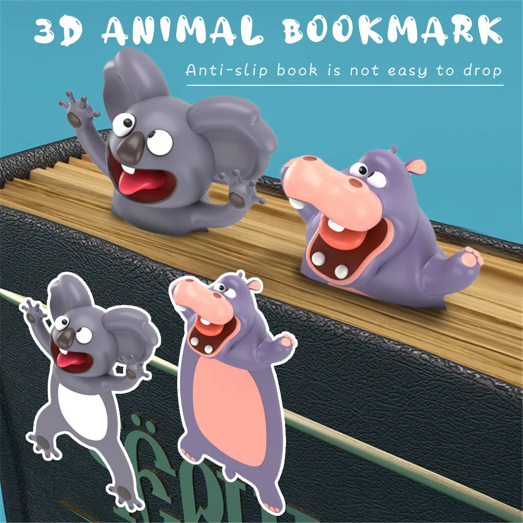 

2021 Easter Cute 3D Stereo Kawaii Cartoon Lovely Animal Bookmark Wacky Bookmark Student Gift