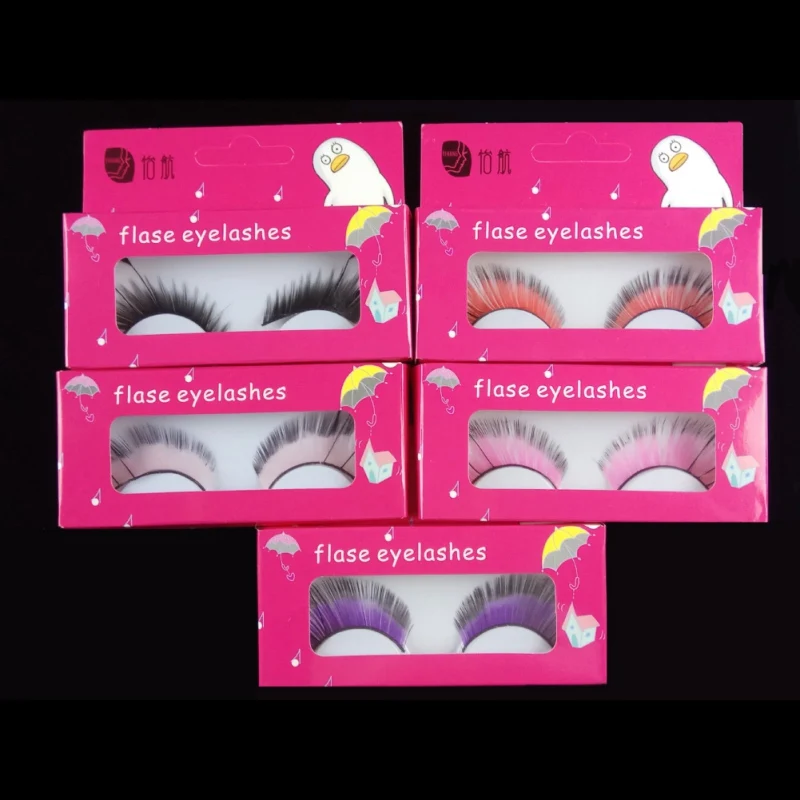 Накладные ресницы для Хэллоуина накладные вечеринки макияж цветные удлиняющие