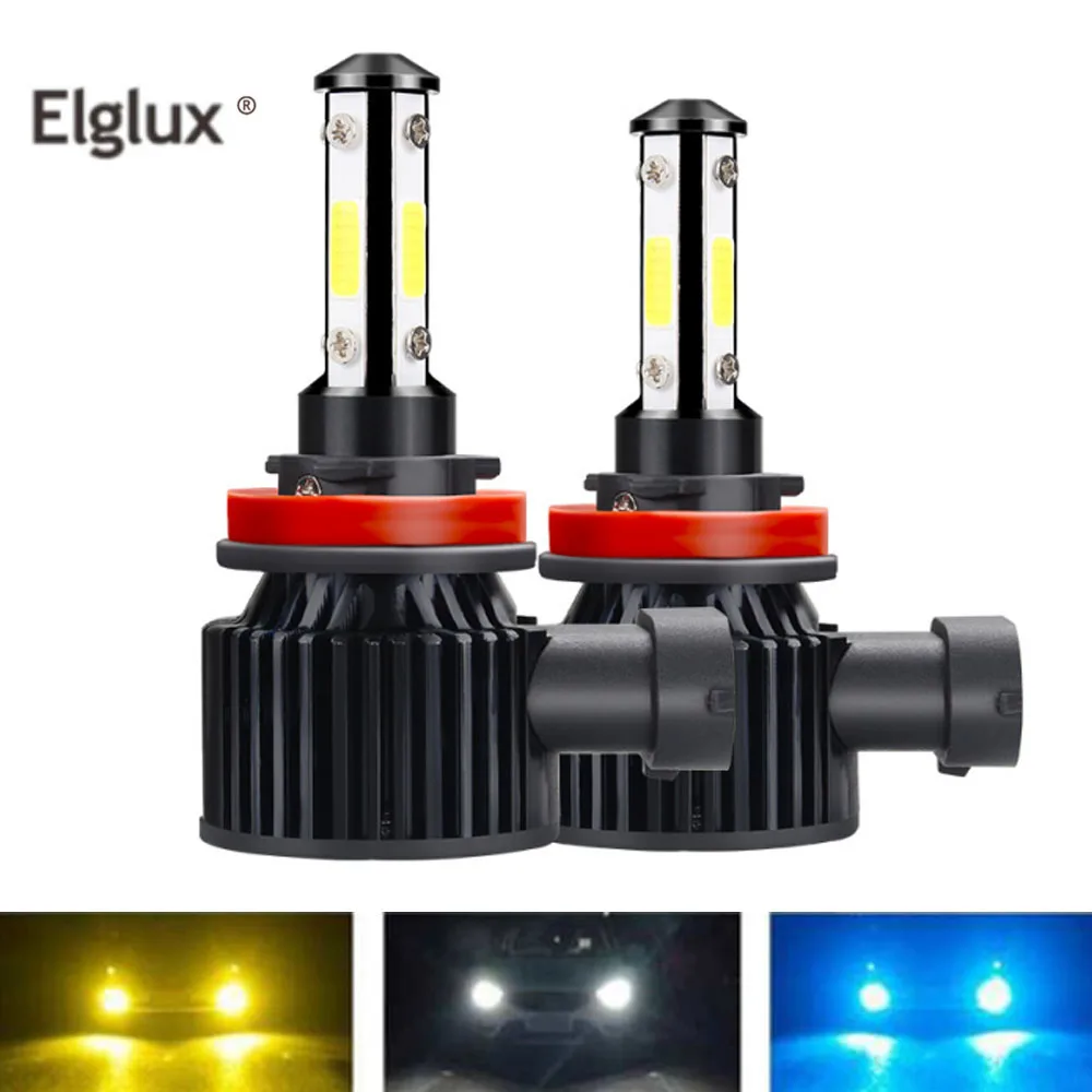 360 ° 4 сторонняя лампа Turbo мини H4 H7 светодиодный фар автомобиля лампы 18000LM 6000K H1 H3 H11