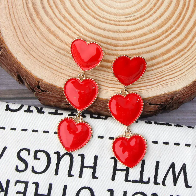JJFOUCS многоцветный сердце Висячие серьги для женщин геометрические металлические