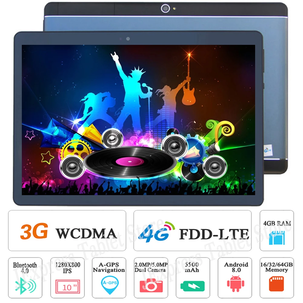 Глобальная версия DHL Бесплатная доставка 10 дюймов Android 8 0 планшетный ПК 4 Гб ОЗУ 64