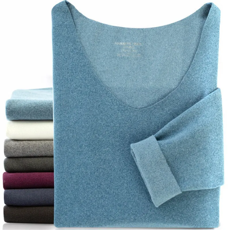 Оптовая продажа мужские бесшовные теплые костюмы нижнего белья двусторонняя