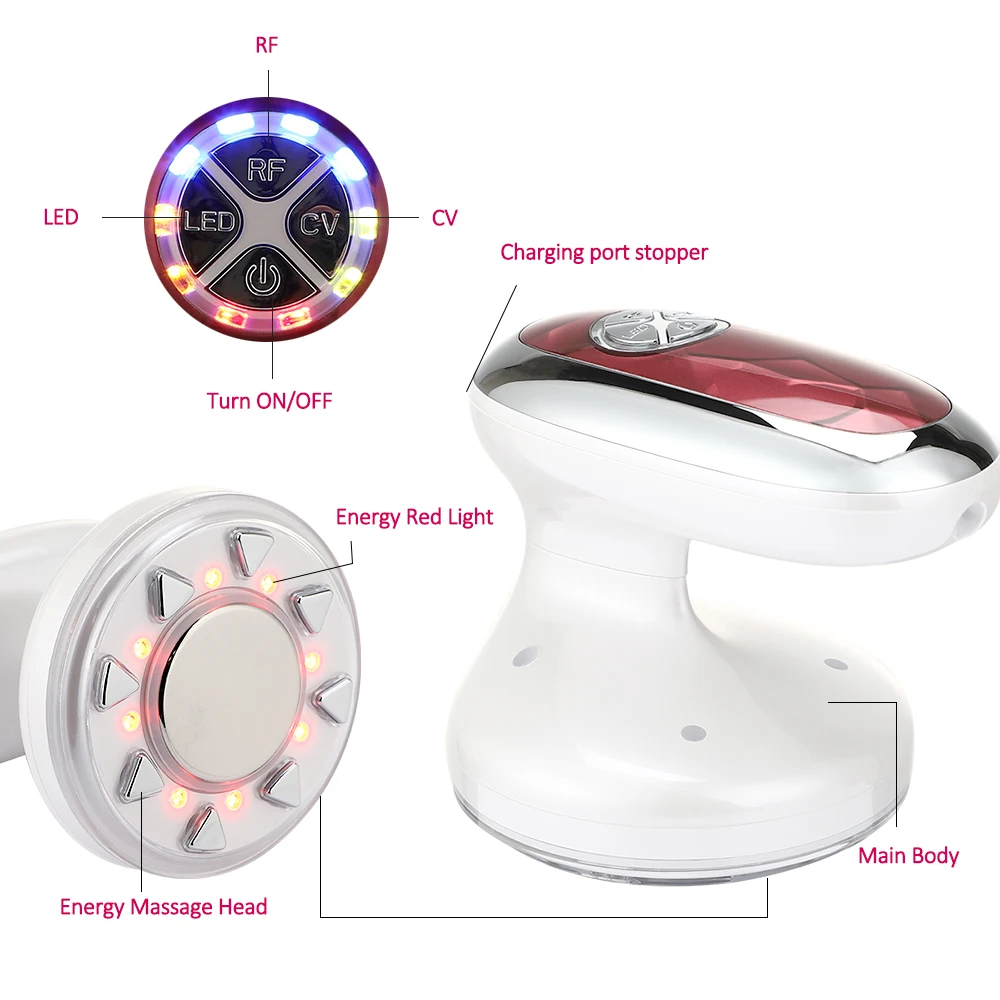 

Ultrasound 3D Body Shaping LED Fat Burner Skin Tightening Weight Loss Beauty Machine RF Cavitation Ultrasonic Slimming Massager