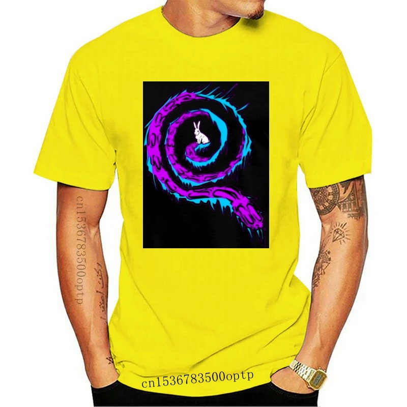 

New Men tshirt Follow the White Rabbit (BluePurple) - Men's Jersey T-Shirt Printed T-Shirt tees top