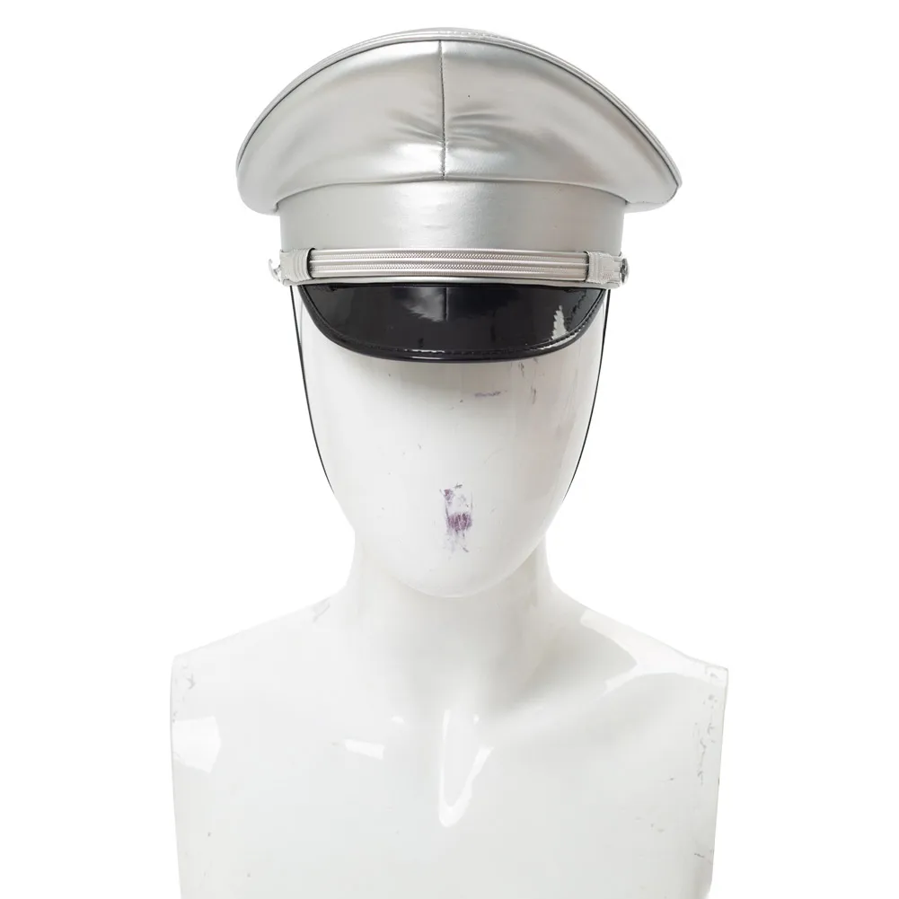 

Nightclub Security Hat Original PU Leather Military Cap Hat Performance Hat stage Show Night Bar Hat Cosplay Prop Gift