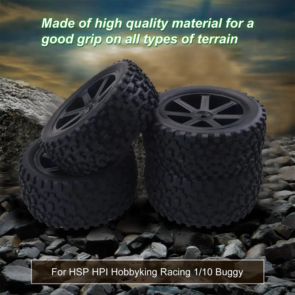 4 шт. 1/10 RC автомобильные резиновые шины пластиковые колеса для Redcat HSP HPI Hobbyking Traxxas Losi VRX LRP ZD гоночный 1/10 багги