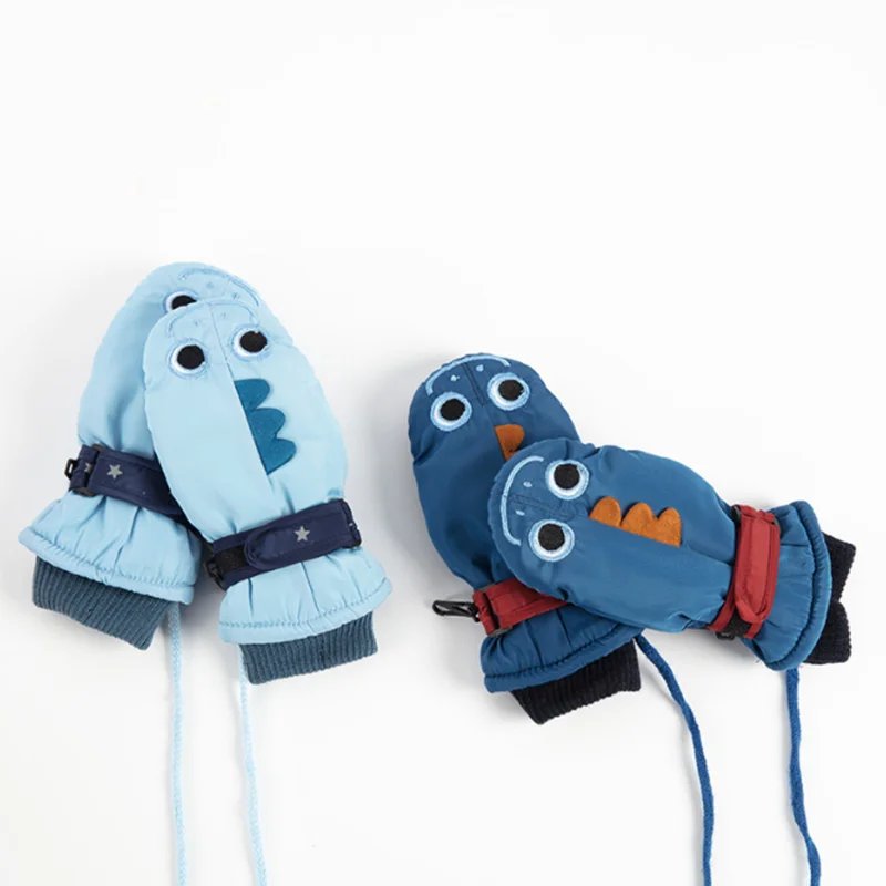 

Children's ski autumn and winter gloves cute boys waterproof outdoor snow-playing girls children windproof and velvet warm