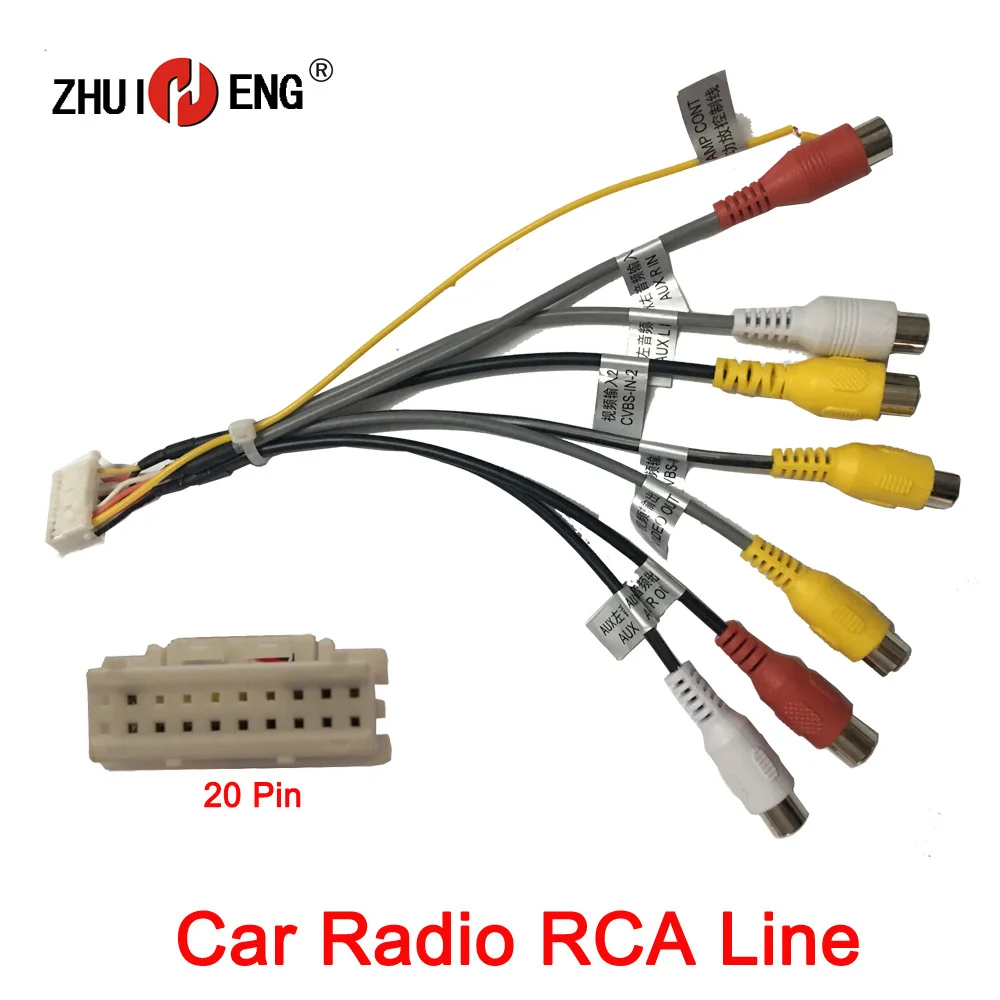 ZHUIHENG 20 контактный разъем автомобильный стерео радио RCA Выход AUX провод жгута