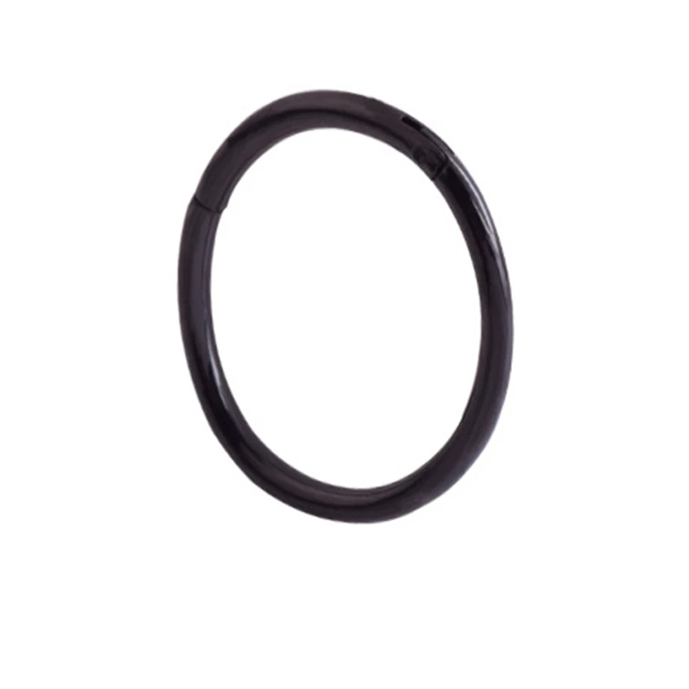 Black Титановое шарнирное сегментное кольцо для носа от 6 мм до 14 мм, кликер для сосков, ушной хрящ, трагус, пирсинг, унисекс, модное ювелирное изделие, кольца - Окраска металла: Black