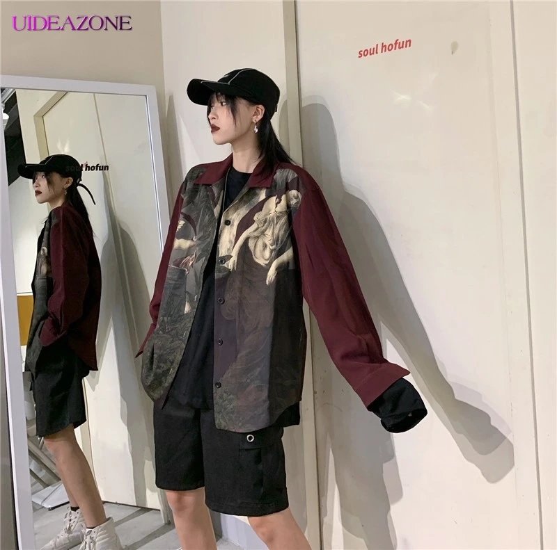 Женская блузка с принтом темного ангела Амура свободная стильная отложной