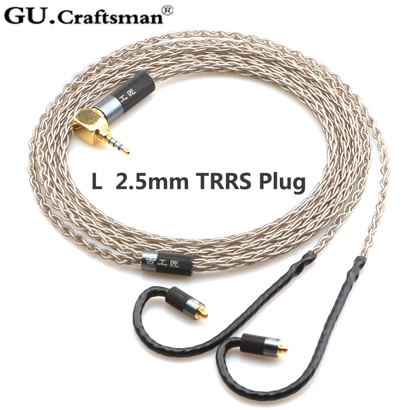 Кабель для наушников GUCraftsman 6n occ silver MMCX se846 w60 w80 xelento solaris Andromeda Атлас AK T9iE MkII 2 5/4 4