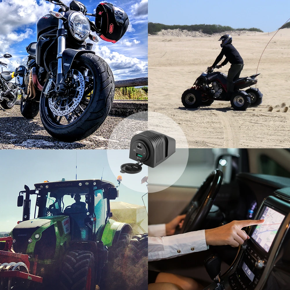 Автомобильное зарядное устройство водонепроницаемый тент USB вольтметр