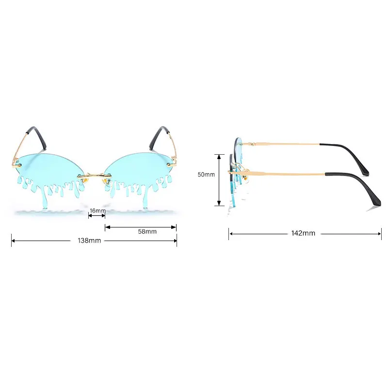 Солнцезащитные очки без оправы UV400 для мужчин и женщин забавные модные солнечные