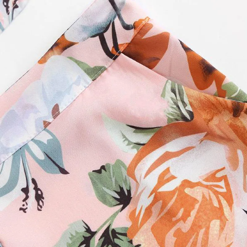 Комплект из двух предметов с цветочным принтом топ и штаны летний женский