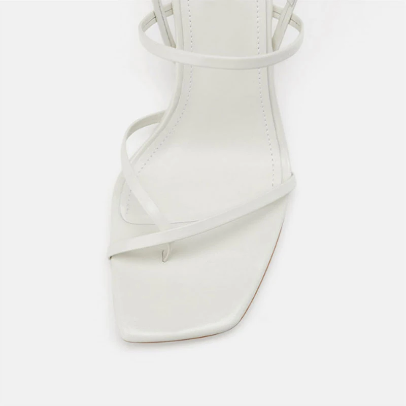 Босоножки женские на высоком каблуке винтажные сандалии с узким ремешком