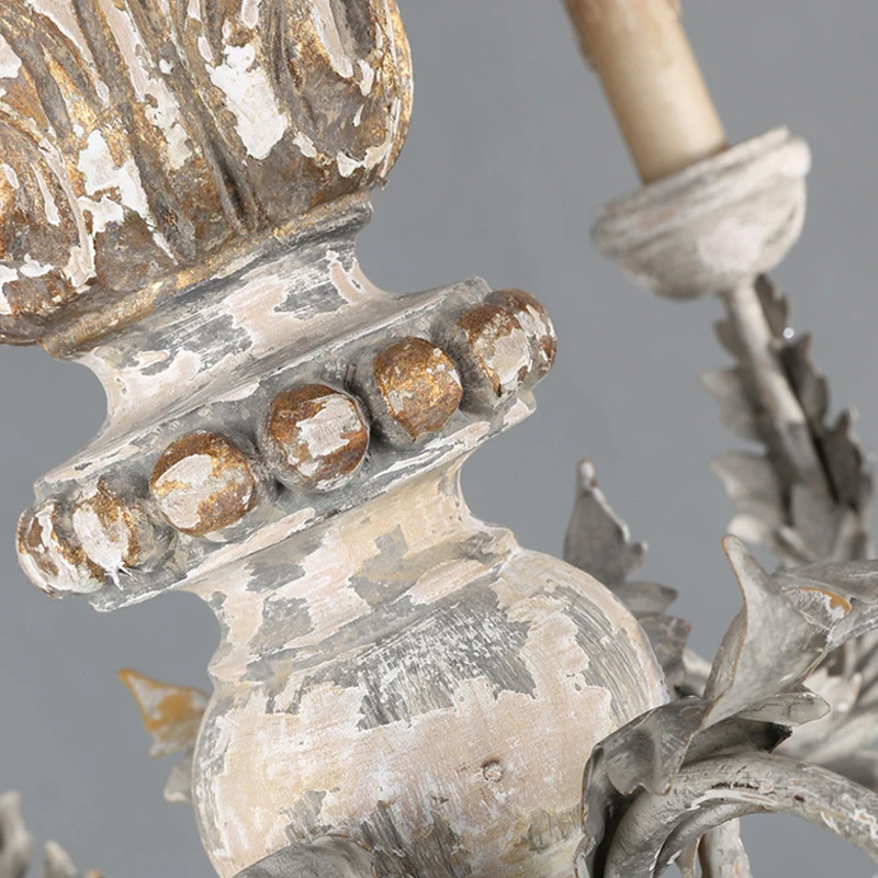 Деревянная железная люстра винтажный подвесной светильник с кристаллами в стиле