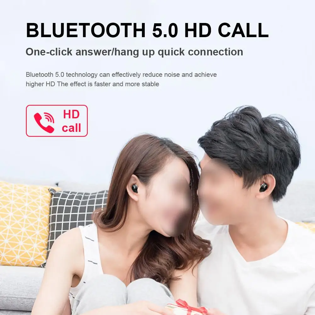 Мини-наушники-вкладыши Bluetooth 5,0, Hi-Fi Спортивная беспроводная гарнитура с микрофоном, наушники-вкладыши, стерео наушники для смартфонов