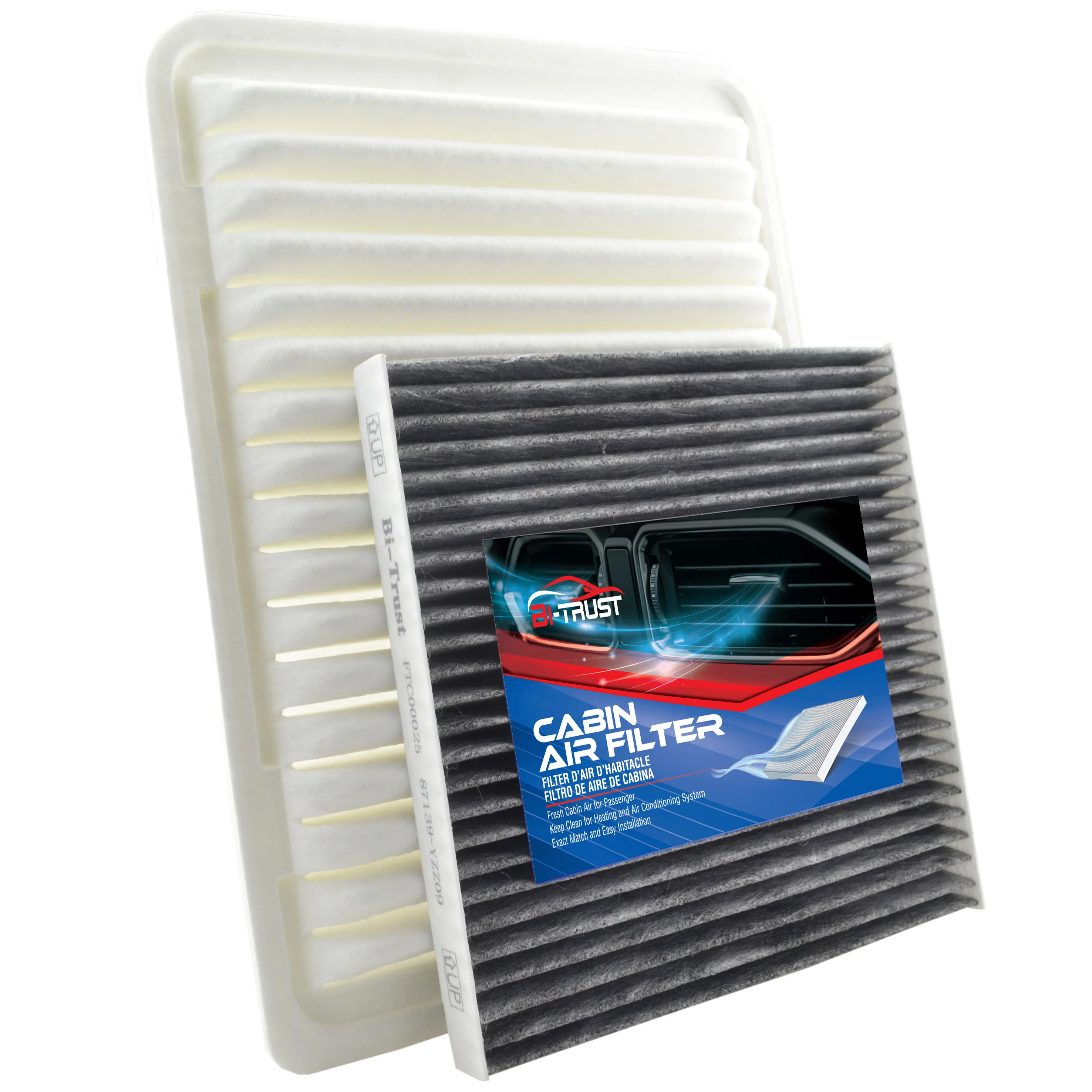 

Bi-Trust Combo Set Engine & Cabin Air Filter for 2005-2020 Toyota Tacoma 2.7L CF10374,87139-YZZ09,88508-04010,CA10163