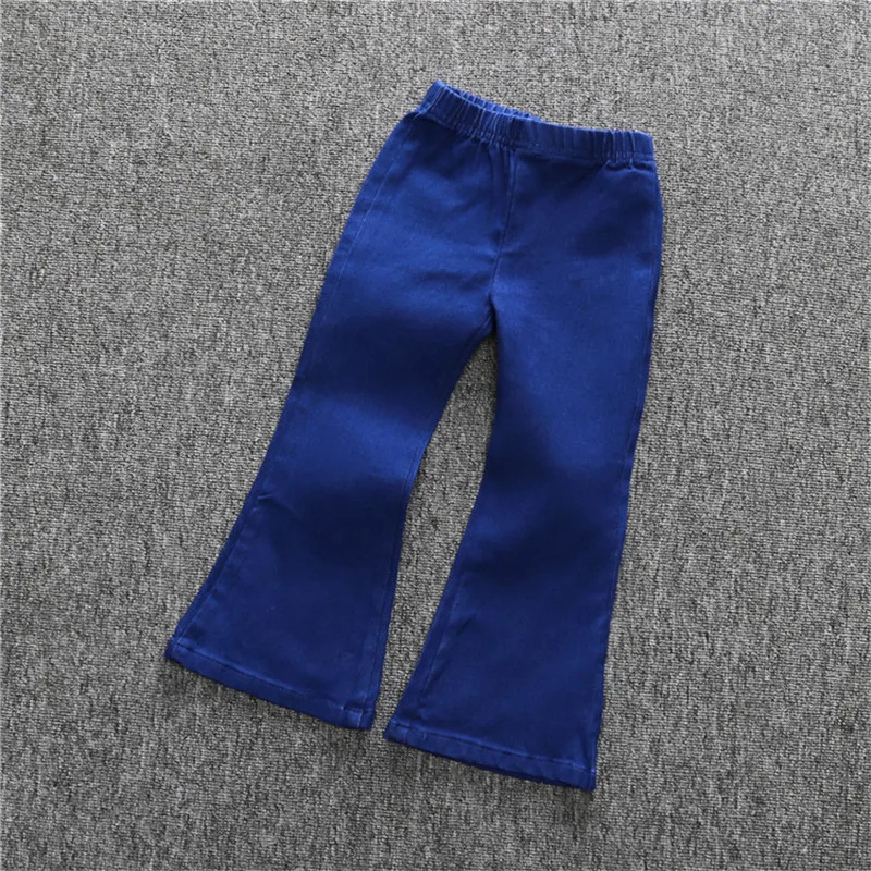 

2020 spring girl baby retro soft denim horn children wide-leg jeans