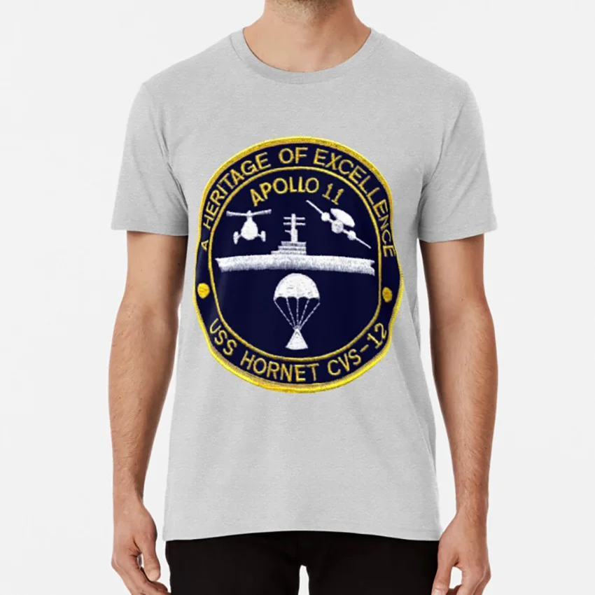 USS Hornet CVS-12 официальный Apollo 11 Recovery Crest Футболка apollo program uss okinawa lph 3 iwo jima class amphibious assault
