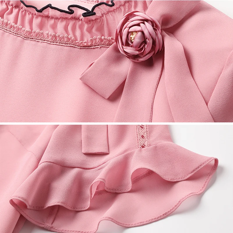 

Only Plus Women Two Pieces Patch Work Pouf Dress Short Sleeve Hollow out Flounce Hem Dress For Women Summer