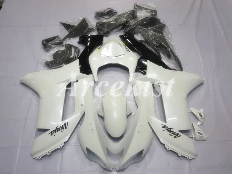 

Новый ABS полностью мотоцикл обтекатели комплект подходит для kawasaki Ninja ZX-6R 636 ZX6R 2007 2008 07 08 бодикон набор на заказ жемчужно-белый