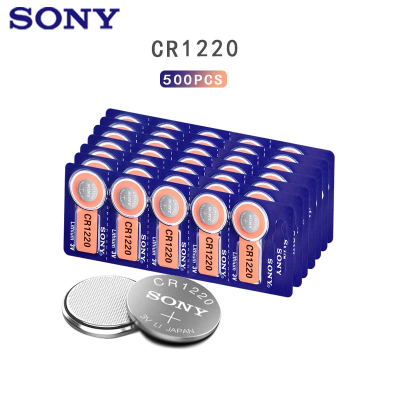 

500Pcs Sony 3v CR1220 Lithim Li-ion Battery DL1220 BR1220 ECR1220 LM1220 KCR1220 L04 5012LC Button Coin Cell Bateria Replace
