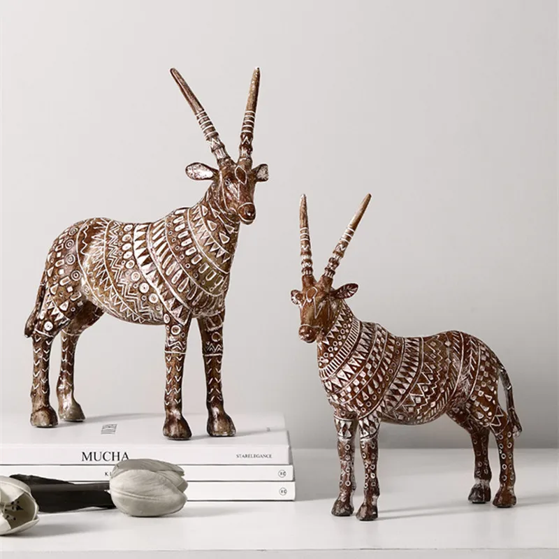 Африканская Антилопа Искусство Скульптура фигурка животного изделия из смолы