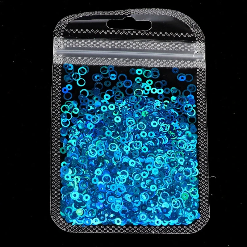 

10 Colors Hollow Round Shape Holographic Chunky Glitter Laser- Flakes Sequins 50PE