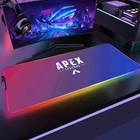 Игровой коврик для мыши Apex Legends RGB, большой компьютерный коврик для мыши с подсветкой, светодиодный игровой коврик 900x400 для CS GO, Настольный коврик