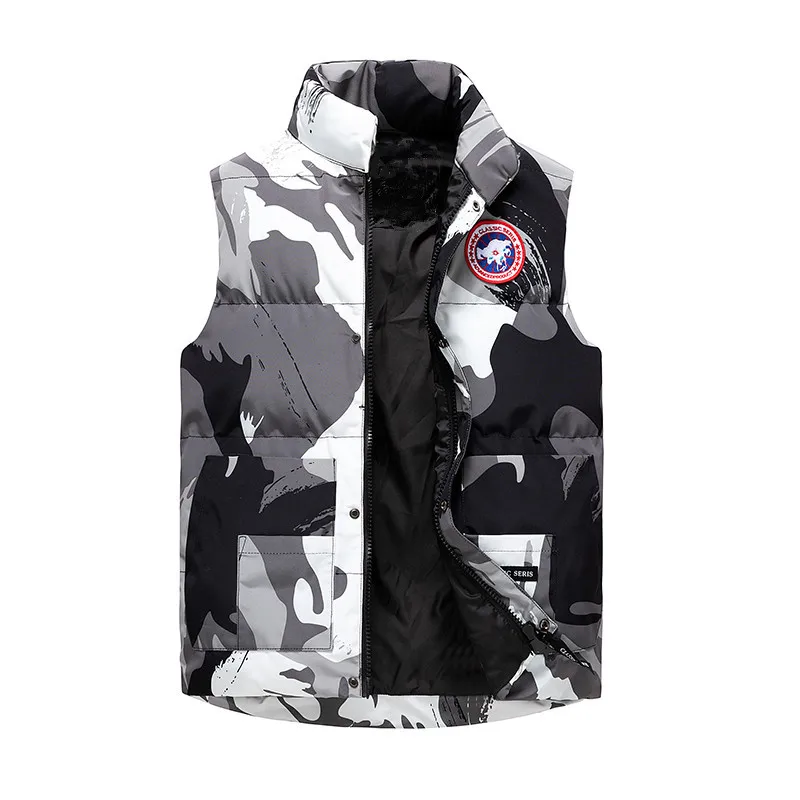 

2021 New Winter New Down Cotton Trendy Waistcoat Men's Loose Sleeveless Vest Thick Camouflage Vest Warm Vest Jacket